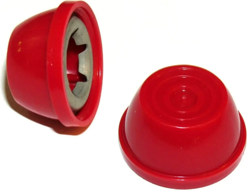 Quadrapoint Hub Caps for Bike/TRIKES/Scooter Compatible with Popular Red Wagon Brand - fits 3/8 Axle Diameter (Red) - Image 1